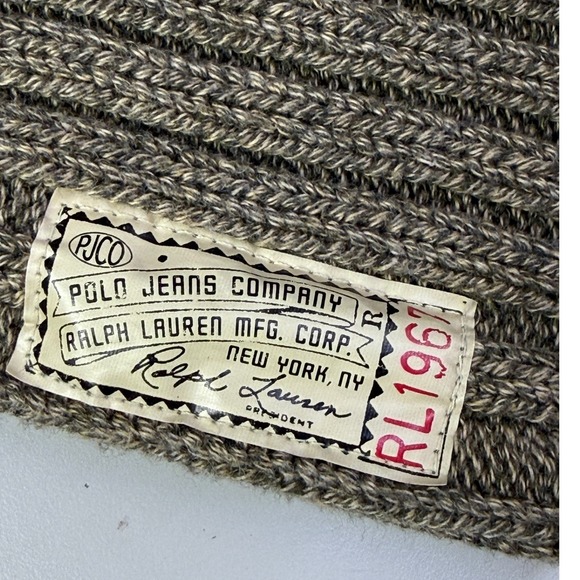 Polo Jeans Co Ralph Lauren Mens XXL Ribbed Mock Neck Button Sweater Olive Green - Picture 4 of 8